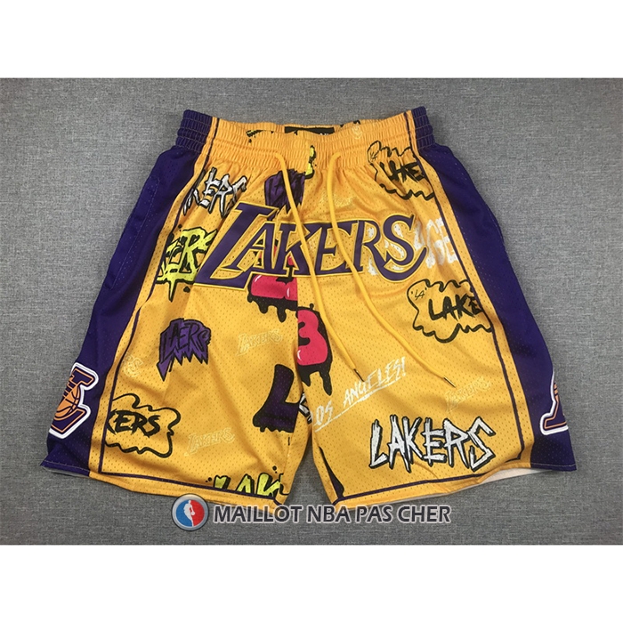 Short Los Angeles Lakers Slap Sticker Just Don Jaune